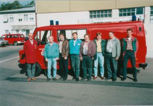 v.l. Mitarbeiter der Fa. Ziegler, Martin Meier, Jürgen Hierl, Albert Gatzhammer, Georg Mirbeth, Thomas Bauer, Fritz Laßleben, Bernhard Geß